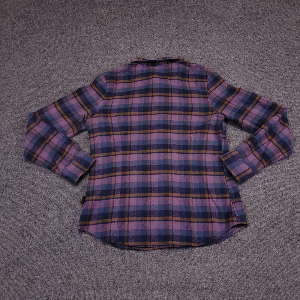 Patagonia Flannel Hiking Shirt Womens M Plaid 100% Cotton Long Sleeve Pockets - Picture 2 of 15